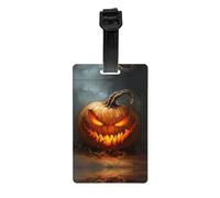 LLKGOT Evil Devil Pumpkin Picture Luggage Tags and Travel Bag Tags are Suitable for Both Men and Women to Prevent Luggage