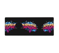 LLKGOT Exploding Letters Pattern Gaming Mouse pad XXL Large Mouse Mat Long Extended Mouse Pad Desk Mat Non-Slip Rubber Mice Pads Stitched Edges Thin Pad 31.5 x 11.8 x 0.12 in