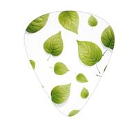 LLKGOT fallen green leaves Picture Guitar plectrum 12 pieces with three thickness plectrum combinations suitable for bass and ukulele