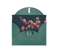 LLKGOT Falling Peach Blossoms Picture Greeting Card - Premium Pearlescent Paper Double Sided Pearl Effect Design