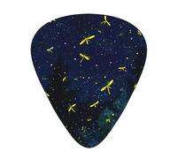 LLKGOT Fireflies on the stars Picture Guitar plectrum 12 pieces with three thickness plectrum combinations suitable for bass and ukulele