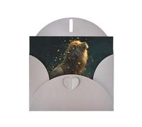 LLKGOT Firefly Lion Picture Greeting Card - Premium Pearlescent Paper Double Sided Pearl Effect Design