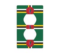 LLKGOT Flag of the Commonwealth of Dominica Pattern Dual socket wall panel household power cover durable for decorative sockets and switches