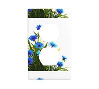 LLKGOT Flourishing cornflower flowers Pattern Dual socket wall panel household power cover durable for decorative sockets and switches