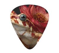 LLKGOT Flower Tree Frog Picture Guitar plectrum 12 pieces with three thickness plectrum combinations suitable for bass and ukulele