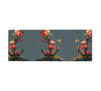 LLKGOT Flowers on The Ship's Anchor Pattern Gaming Mouse pad XXL Large Mouse Mat Long Extended Mouse Pad Desk Mat Non-Slip Rubber Mice Pads Stitched Edges Thin Pad 31.5 x 11.8 x 0.12 in
