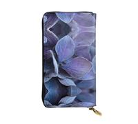 LLKGOT frosted petal Pattern Women's leather long handheld wallet large capacity credit card zipper bag