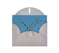 LLKGOT Geese Flying In The Clear Autumn Sky Picture Greeting Card - Premium Pearlescent Paper Double Sided Pearl Effect Design