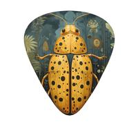 LLKGOT Golden leaf beetle Picture Guitar plectrum 12 pieces with three thickness plectrum combinations suitable for bass and ukulele