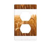LLKGOT Golden wheat fields Pattern Dual socket wall panel household power cover durable for decorative sockets and switches