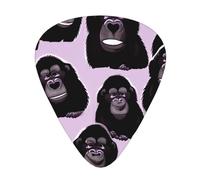 LLKGOT Gorillas Picture Guitar plectrum 12 pieces with three thickness plectrum combinations suitable for bass and ukulele