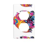 LLKGOT Graffiti Soul Pattern Dual socket wall panel household power cover durable for decorative sockets and switches