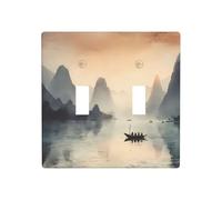LLKGOT Guilin landscapes picture Switch cover decorative wall panel suitable for residential and commercial areas 4.5x4.5 In