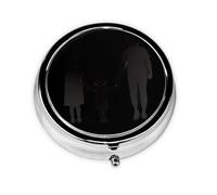 LLKGOT Happy Back Picture Round Mini Pill Box with 3 compartments for Pill Storage and Portable Travel