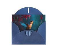 LLKGOT Hummingbirds In The Morning Picture Greeting Card - Premium Pearlescent Paper Double Sided Pearl Effect Design