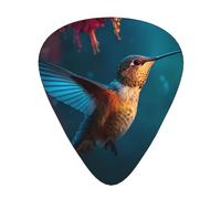 LLKGOT Hummingbirds in the Morning Picture Guitar plectrum 12 pieces with three thickness plectrum combinations suitable for bass and ukulele