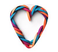 LLKGOT Intertwined heart shape Picture Guitar plectrum 12 pieces with three thickness plectrum combinations suitable for bass and ukulele