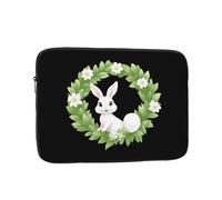 LLKGOT Jasmine White Rabbit Printing Shockproof Portable Laptop Sleeve Bag 12 inch for Men Women Business Travel, Office Daily Use