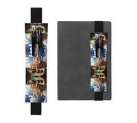 LLKGOT Leather Pen Holder Bookmark Anime Castle Sky Printing for Hardcover Journals, Diaries, Planners - Adjustable Strap Band Pouch