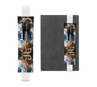 LLKGOT Leather Pen Holder Bookmark Anime Castle Sky Printing for Hardcover Journals, Diaries, Planners - Adjustable Strap Band Pouch
