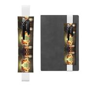 LLKGOT Leather Pen Holder Bookmark Cute Baby Fox Printing for Hardcover Journals, Diaries, Planners - Adjustable Strap Band Pouch