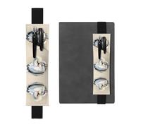 LLKGOT Leather Pen Holder Bookmark Cute little swan Printing for Hardcover Journals, Diaries, Planners - Adjustable Strap Band Pouch