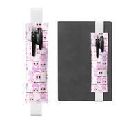 LLKGOT Leather Pen Holder Bookmark Cute owl Printing for Hardcover Journals, Diaries, Planners - Adjustable Strap Band Pouch