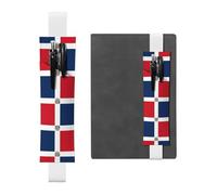 LLKGOT Leather Pen Holder Bookmark Dominican Republic Printing for Hardcover Journals, Diaries, Planners - Adjustable Strap Band Pouch