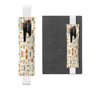 LLKGOT Leather Pen Holder Bookmark Egyptian architecture Printing for Hardcover Journals, Diaries, Planners - Adjustable Strap Band Pouch