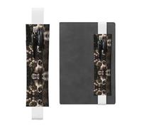 LLKGOT Leather Pen Holder Bookmark Elegant Siamese Cat Printing for Hardcover Journals, Diaries, Planners - Adjustable Strap Band Pouch