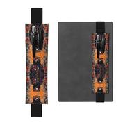 LLKGOT Leather Pen Holder Bookmark Fashionable Bear Printing for Hardcover Journals, Diaries, Planners - Adjustable Strap Band Pouch