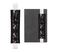 LLKGOT Leather Pen Holder Bookmark Fashionable dog Printing for Hardcover Journals, Diaries, Planners - Adjustable Strap Band Pouch