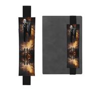 LLKGOT Leather Pen Holder Bookmark Firefighters fighting fires Printing for Hardcover Journals, Diaries, Planners - Adjustable Strap Band Pouch