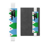 LLKGOT Leather Pen Holder Bookmark Flag of Djibouti Printing for Hardcover Journals, Diaries, Planners - Adjustable Strap Band Pouch
