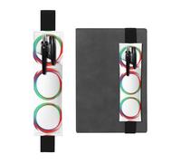 LLKGOT Leather Pen Holder Bookmark Fusion of three-color swirls Printing for Hardcover Journals, Diaries, Planners - Adjustable Strap Band Pouch