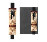 LLKGOT Leather Pen Holder Bookmark Giraffe mother and child Printing for Hardcover Journals, Diaries, Planners - Adjustable Strap Band Pouch