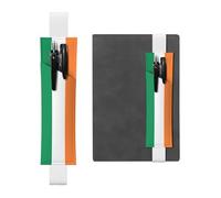 LLKGOT Leather Pen Holder Bookmark Irish flag Printing for Hardcover Journals, Diaries, Planners - Adjustable Strap Band Pouch