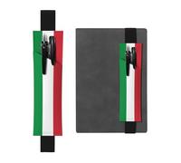 LLKGOT Leather Pen Holder Bookmark Italian flag Printing for Hardcover Journals, Diaries, Planners - Adjustable Strap Band Pouch