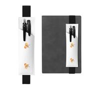 LLKGOT Leather Pen Holder Bookmark Little bee eating honey Printing for Hardcover Journals, Diaries, Planners - Adjustable Strap Band Pouch