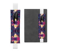LLKGOT Leather Pen Holder Bookmark Magnificent city Printing for Hardcover Journals, Diaries, Planners - Adjustable Strap Band Pouch