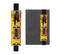 LLKGOT Leather Pen Holder Bookmark Meerkat Printing for Hardcover Journals, Diaries, Planners - Adjustable Strap Band Pouch