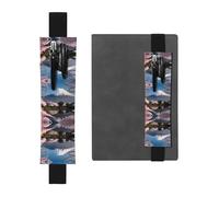 LLKGOT Leather Pen Holder Bookmark Mt. Fuji in early spring Printing for Hardcover Journals, Diaries, Planners - Adjustable Strap Band Pouch