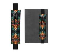 LLKGOT Leather Pen Holder Bookmark Nice lion Printing for Hardcover Journals, Diaries, Planners - Adjustable Strap Band Pouch