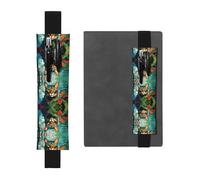 LLKGOT Leather Pen Holder Bookmark oil-painted cat Printing for Hardcover Journals, Diaries, Planners - Adjustable Strap Band Pouch