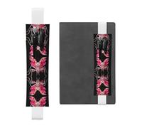 LLKGOT Leather Pen Holder Bookmark Orchid Praying Mantis Printing for Hardcover Journals, Diaries, Planners - Adjustable Strap Band Pouch