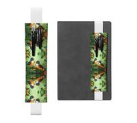 LLKGOT Leather Pen Holder Bookmark Oriole in Love Printing for Hardcover Journals, Diaries, Planners - Adjustable Strap Band Pouch