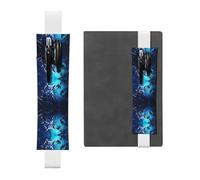 LLKGOT Leather Pen Holder Bookmark Owl in the Moonlight Printing for Hardcover Journals, Diaries, Planners - Adjustable Strap Band Pouch