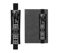 LLKGOT Leather Pen Holder Bookmark Owl Line Drawing Printing for Hardcover Journals, Diaries, Planners - Adjustable Strap Band Pouch