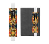 LLKGOT Leather Pen Holder Bookmark Painted moose pattern Printing for Hardcover Journals, Diaries, Planners - Adjustable Strap Band Pouch