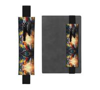 LLKGOT Leather Pen Holder Bookmark Parrot on a branch Printing for Hardcover Journals, Diaries, Planners - Adjustable Strap Band Pouch